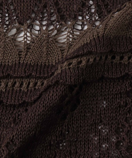 ODAKHA(オダカ)の「ODAKHA / crazy lace knit cardigan(クレイジーレースニットカーディガン OH25SS-KN10)(カーディガン/ボレロ・レディース・ブラウン/ブラック・38)」の20枚目の写真