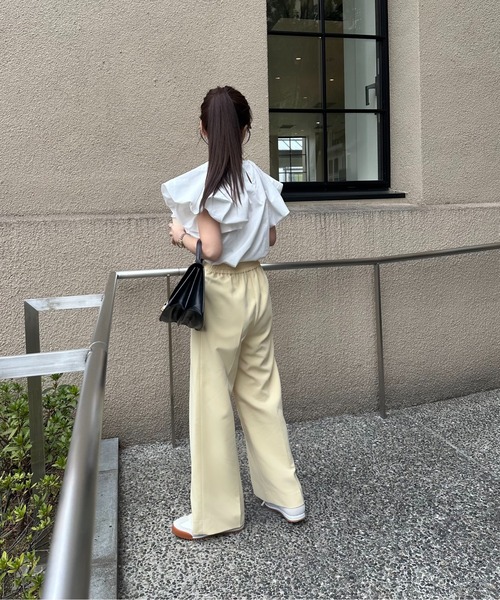 I_am（アイアム）の「belted pants / ベルテッドパンツ（その他パンツ・レディース・イエロー/ブラック/アイボリー・SMALL/X-SMALL/MEDIUM）」の5枚目の写真