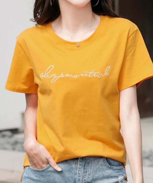 Lace Ladies(レースレディース)の「配色 ロゴ 刺繍 クルーネック Tシャツ(Tシャツ/カットソー・レディース・ホワイト/グリーン/パープル/イエロー/ブラック・S/M/XL)」の19枚目の写真
