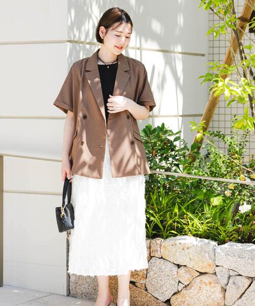 F by ROSSO（エフバイロッソ）の「ウォッシャブルサマージャケット（その他アウター・レディース・ネイビー/ブラウン・FREE）」の8枚目の写真