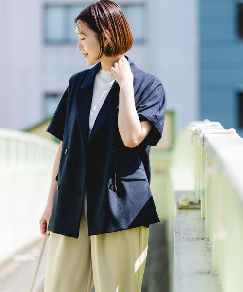 F by ROSSO（エフバイロッソ）の「ウォッシャブルサマージャケット（その他アウター・レディース・ネイビー/ブラウン・FREE）」の14枚目の写真