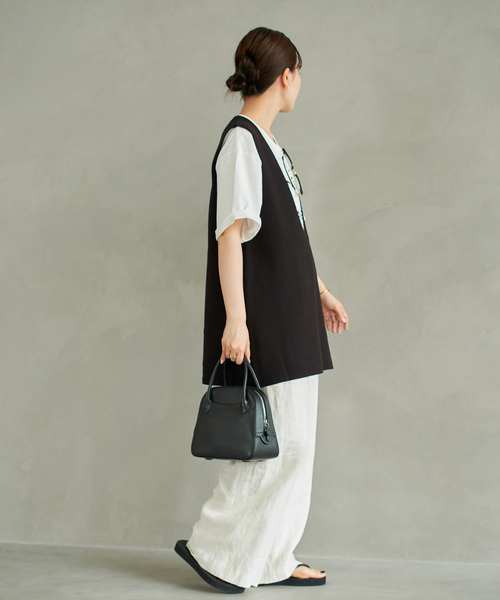 plage（プラージュ）の「giza cotton smooth ベスト（ベスト・レディース・ブラック/アイボリー・FREE）」の8枚目の写真