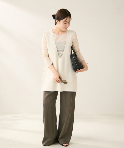 plage（プラージュ）の「giza cotton smooth ベスト（ベスト・レディース・ブラック/アイボリー・FREE）」の22枚目の写真