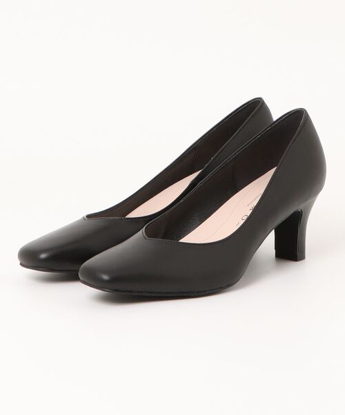 MELMO(メルモ)の「スクエアトゥプレーンパンプス(パンプス・レディース・ブラック・23.0cm/23.5cm/24.0cm/24.5cm/22.5cm)」の1枚目の写真