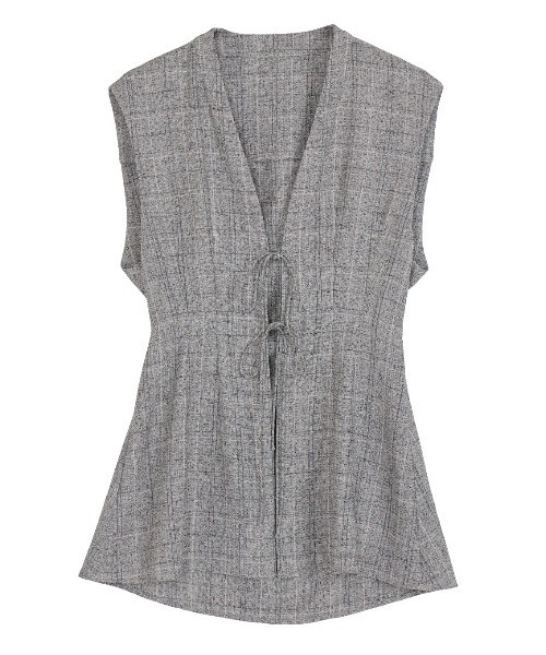 Ameri（アメリ）の「LIGHT TWEED WAIST SHAPE TOP（Tシャツ