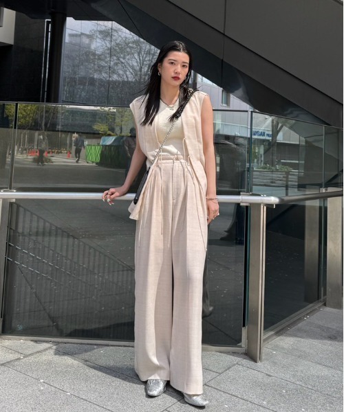 セール】LIGHT TWEED WAIST SHAPE TOP（Tシャツ/カットソー