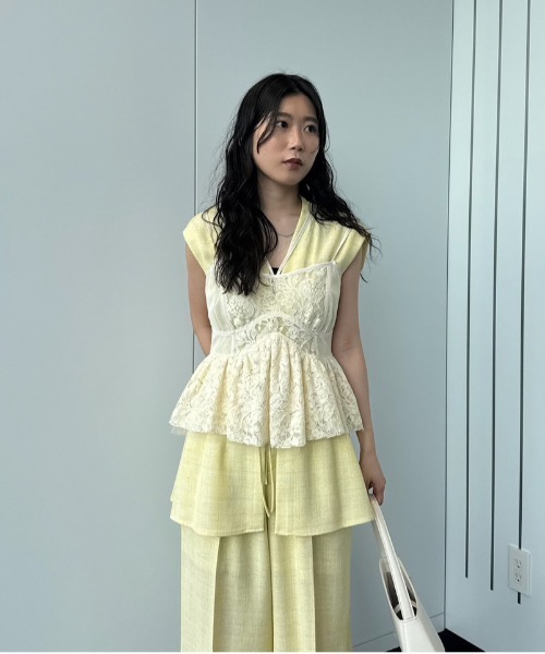 セール】LIGHT TWEED WAIST SHAPE TOP（Tシャツ/カットソー