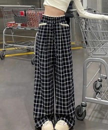 mebole（メボレ）の「レースチェック柄ワイドパンツ（その他パンツ）」