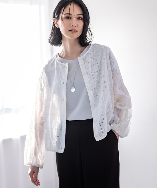 A/C DESIGN BY ALPHA CUBIC（エーシーデザインバイアルファキュービック）の「【接触冷感・UVカット】フレンチスリーブTシャツ（Tシャツ/カットソー・レディース・ブラック/ライトグレー/オフホワイト・LL/M/L）」の6枚目の写真