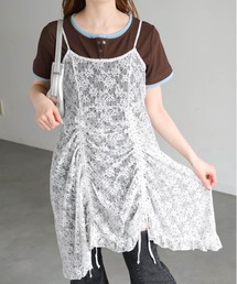 【web限定アイテム】レースドロストミニキャミワンピース