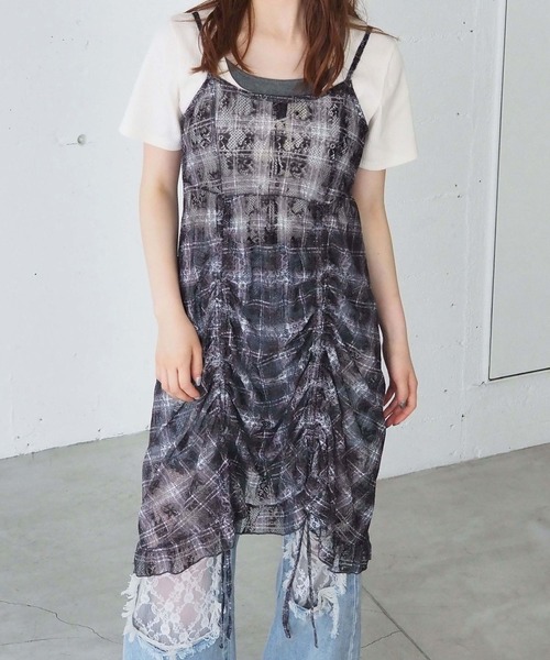 tiptop(ティップトップ)の「レースドロストミニキャミワンピース(ワンピース・レディース・ブラック/オフホワイト/ブラウン系その他/ブラック系その他・FREE)」の3枚目の写真