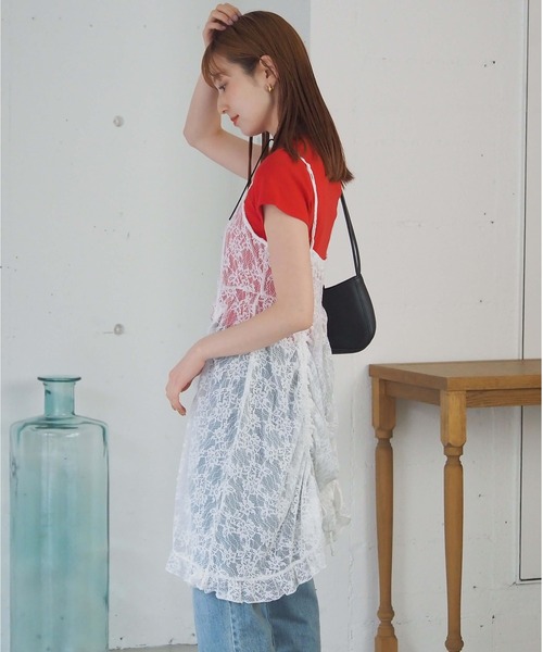 tiptop(ティップトップ)の「レースドロストミニキャミワンピース(ワンピース・レディース・ブラック/オフホワイト/ブラウン系その他/ブラック系その他・FREE)」の13枚目の写真