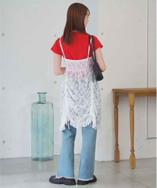 tiptop(ティップトップ)の「レースドロストミニキャミワンピース(ワンピース・レディース・ブラック/オフホワイト/ブラウン系その他/ブラック系その他・FREE)」の15枚目の写真