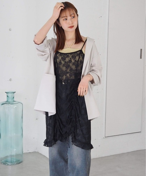 tiptop(ティップトップ)の「レースドロストミニキャミワンピース(ワンピース・レディース・ブラック/オフホワイト/ブラウン系その他/ブラック系その他・FREE)」の21枚目の写真