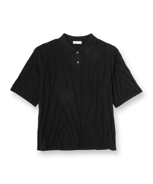 tk.TAKEO KIKUCHI（ティーケータケオキクチ）の「ジャカードニットポロ（ニット/セーター・メンズ・グレー/ブラック/ライトブルー・02/03）」の4枚目の写真