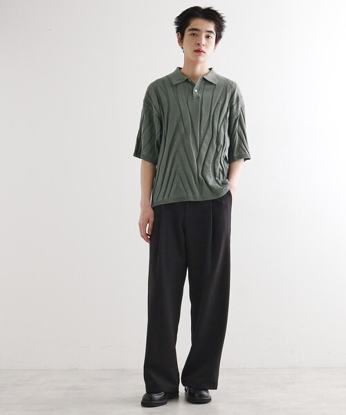 tk.TAKEO KIKUCHI（ティーケータケオキクチ）の「ジャカードニットポロ（ニット/セーター・メンズ・グレー/ブラック/ライトブルー・02/03）」の6枚目の写真