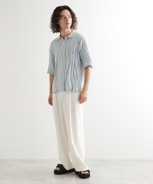 tk.TAKEO KIKUCHI（ティーケータケオキクチ）の「ジャカードニットポロ（ニット/セーター・メンズ・グレー/ブラック/ライトブルー・02/03）」の14枚目の写真