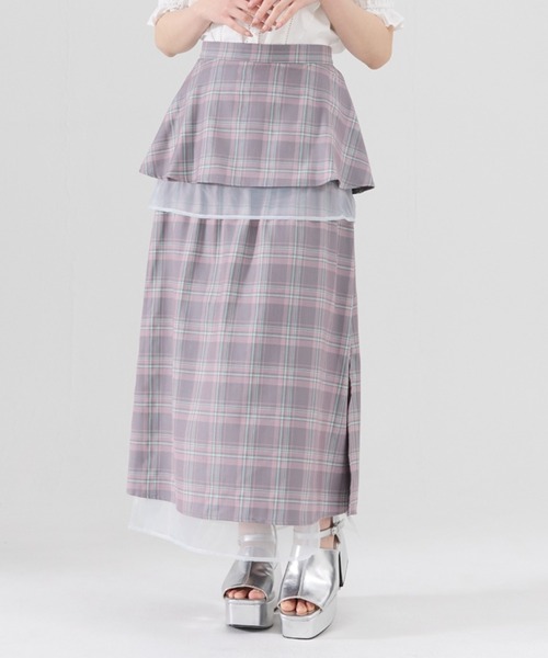 REDYAZEL(レディアゼル)の「チュールレイヤードスカート(スカート・レディース・ブラック/ベージュ/グレー・SMALL/MEDIUM)」の2枚目の写真