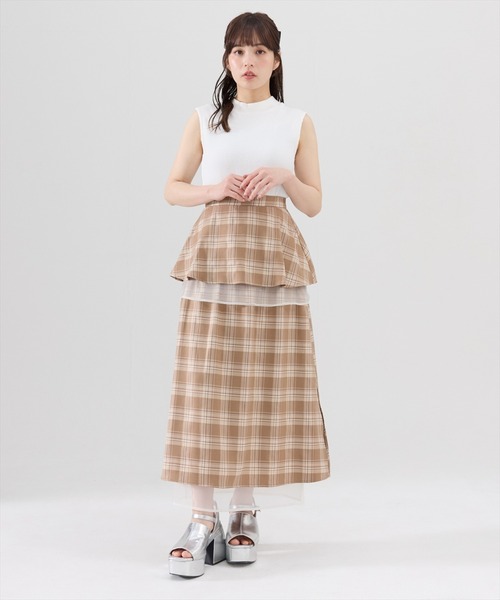 REDYAZEL(レディアゼル)の「チュールレイヤードスカート(スカート・レディース・ブラック/ベージュ/グレー・SMALL/MEDIUM)」の10枚目の写真