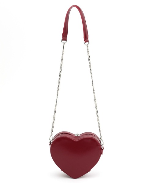 Heather（ヘザー）の「フェイクレザーハートBAG　450459（ショルダーバッグ・レディース・ブラック/レッド・ONE SIZE）」の5枚目の写真