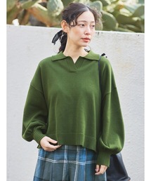 ａｎｄ　ｍｙｅｒａ　ワイドシルエットのスキッパーセーター
