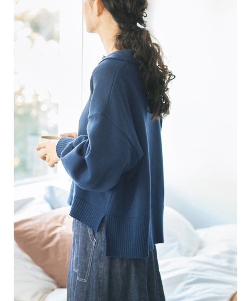 ニット セーター ａｎｄ　ｍｙｅｒａ　ワイドシルエットのスキッパーセーター レディース and myera ワイドシルエットのスキッパーセーター
