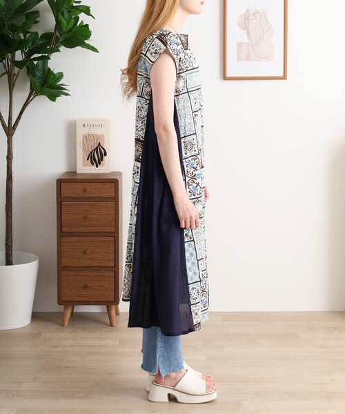 KILKI(キルキー)の「kilki アズレージョ柄ノースリーブワンピース(ワンピース・レディース・ブラウン系その他/イエロー系その他・FREE)」の10枚目の写真