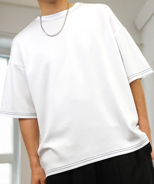 L'atelier(ラトリエ)の「肌触り ストレッチ Tシャツ半袖 冷感 ロゴ 無地(Tシャツ/カットソー・メンズ・ホワイト系1/ホワイト系2/ホワイト系3/ブラック系1/ブラック系2/ブラック系3/グレー系2/グレー系3/ブルー系1/ブルー系2/ブルー系3・L/M)」の4枚目の写真