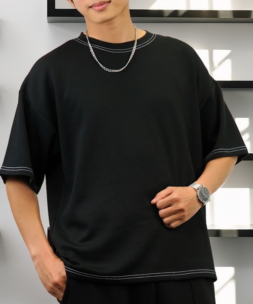 L'atelier(ラトリエ)の「肌触り ストレッチ Tシャツ半袖 冷感 ロゴ 無地(Tシャツ/カットソー・メンズ・ホワイト系1/ホワイト系2/ホワイト系3/ブラック系1/ブラック系2/ブラック系3/グレー系2/グレー系3/ブルー系1/ブルー系2/ブルー系3・L/M)」の6枚目の写真