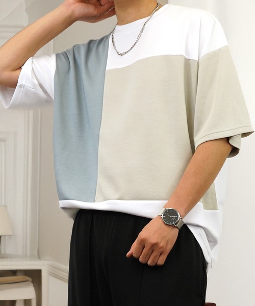 L'atelier(ラトリエ)の「肌触り ストレッチ Tシャツ半袖 冷感 ロゴ 無地(Tシャツ/カットソー・メンズ・ホワイト系1/ホワイト系2/ホワイト系3/ブラック系1/ブラック系2/ブラック系3/グレー系2/グレー系3/ブルー系1/ブルー系2/ブルー系3・L/M)」の15枚目の写真
