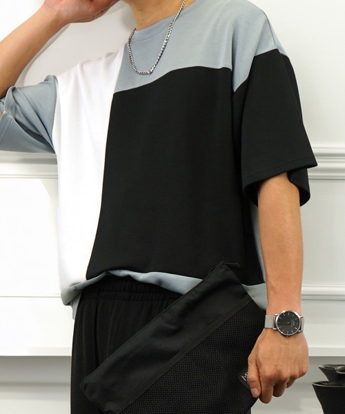 L'atelier(ラトリエ)の「肌触り ストレッチ Tシャツ半袖 冷感 ロゴ 無地(Tシャツ/カットソー・メンズ・ホワイト系1/ホワイト系2/ホワイト系3/ブラック系1/ブラック系2/ブラック系3/グレー系2/グレー系3/ブルー系1/ブルー系2/ブルー系3・L/M)」の17枚目の写真