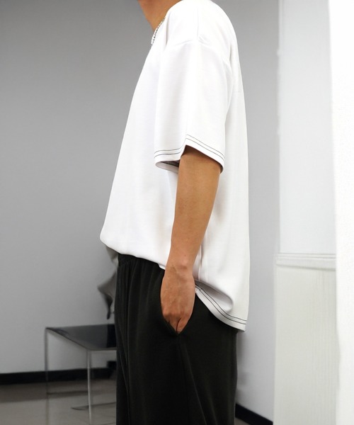 L'atelier(ラトリエ)の「肌触り ストレッチ Tシャツ半袖 冷感 ロゴ 無地(Tシャツ/カットソー・メンズ・ホワイト系1/ホワイト系2/ホワイト系3/ブラック系1/ブラック系2/ブラック系3/グレー系2/グレー系3/ブルー系1/ブルー系2/ブルー系3・L/M)」の22枚目の写真
