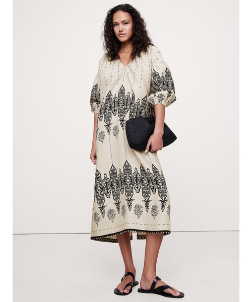 Banana Republic（バナナリパブリック）の「リネン Vネック マキシ