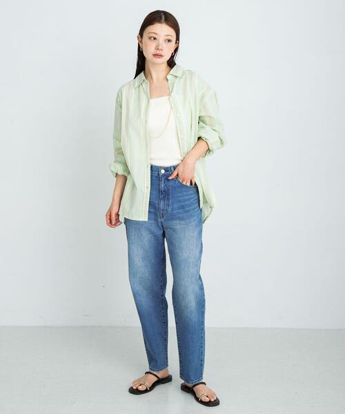 URBAN RESEARCH Sonny Label（アーバンリサーチサニーレーベル）の「『34サイズ/低身長向けも展開』ワイドテーパードデニム（デニムパンツ・レディース・ブルー/ホワイト・34/36/38）」の7枚目の写真