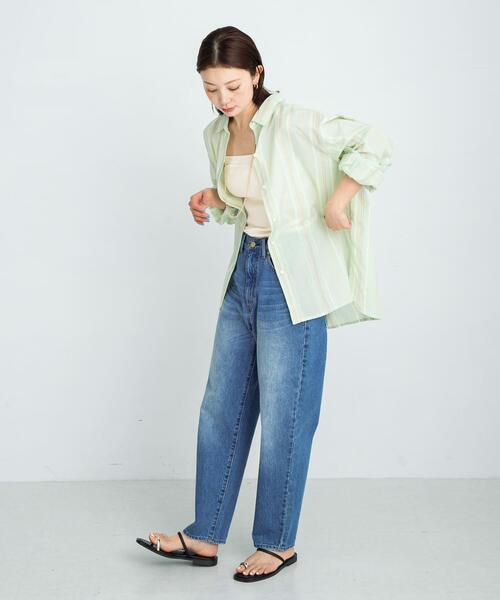 URBAN RESEARCH Sonny Label（アーバンリサーチサニーレーベル）の「『34サイズ/低身長向けも展開』ワイドテーパードデニム（デニムパンツ・レディース・ブルー/ホワイト・34/36/38）」の8枚目の写真