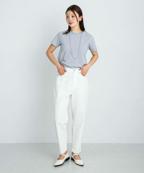 URBAN RESEARCH Sonny Label（アーバンリサーチサニーレーベル）の「『34サイズ/低身長向けも展開』ワイドテーパードデニム（デニムパンツ・レディース・ブルー/ホワイト・34/36/38）」の11枚目の写真