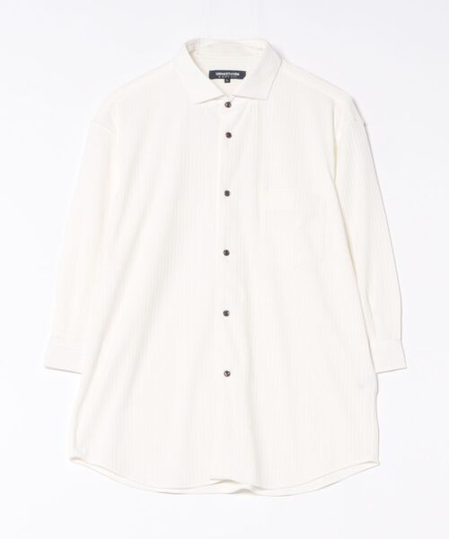 UNION STATION(ユニオンステーション)の「針抜きテレコジャージー7分袖シャツ(シャツ/ブラウス・メンズ・ホワイト/イエロー/ネイビー・M/L/LL)」の2枚目の写真