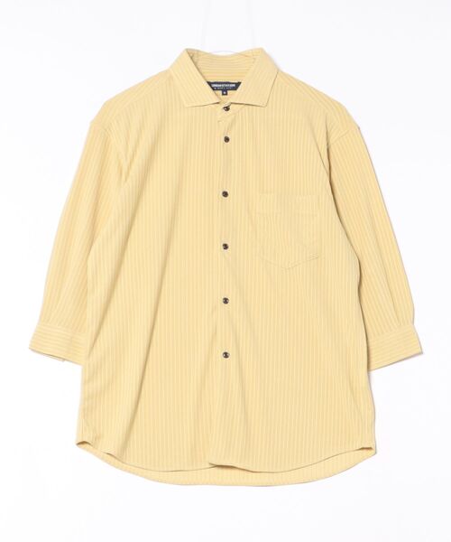 UNION STATION(ユニオンステーション)の「針抜きテレコジャージー7分袖シャツ(シャツ/ブラウス・メンズ・ホワイト/イエロー/ネイビー・M/L/LL)」の3枚目の写真