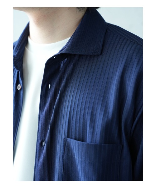 UNION STATION(ユニオンステーション)の「針抜きテレコジャージー7分袖シャツ(シャツ/ブラウス・メンズ・ホワイト/イエロー/ネイビー・M/L/LL)」の10枚目の写真