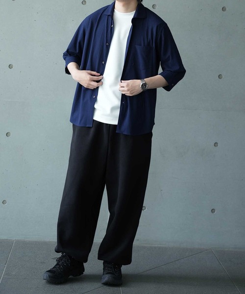 UNION STATION(ユニオンステーション)の「針抜きテレコジャージー7分袖シャツ(シャツ/ブラウス・メンズ・ホワイト/イエロー/ネイビー・M/L/LL)」の12枚目の写真