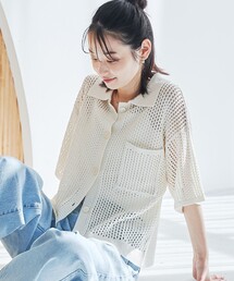 coen（コーエン）の「メッシュニットポロカーディガン（カーディガン/ボレロ）」