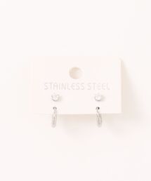 【 ammy. / エイミードット 】 シンプルデザイン フープ セットピアス / ステンレス