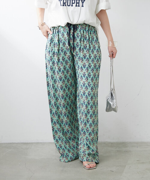 セール】【WEB限定】総柄レーヨンイージーパンツ（その他パンツ