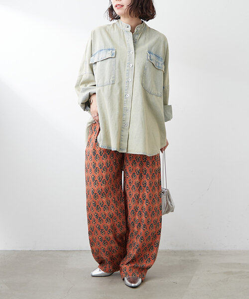 Remind me and forever(リマインドミーアンドフォーエバー)の「【WEB限定】総柄レーヨンイージーパンツ(その他パンツ・レディース・ベージュ/ブラウン/ターコイズブルー/オレンジ/グリーン/グレー・FREE)」の13枚目の写真