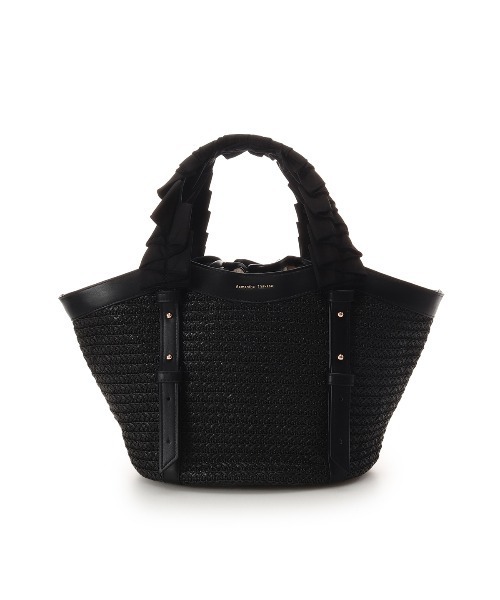 Samantha Thavasa(サマンサタバサ)の「巾着付きフリルハンドルカゴバッグ(ハンドバッグ・レディース・ブラック/カーキ/マルチ/キャメル・FREE)」の1枚目の写真