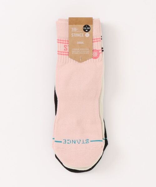 STANCE（スタンス）の「STANCE/スタンス ソックス BASIC QUARTER 3 PACK 3足組 A356A24BAS（ソックス/靴下・メンズ・ピンク/マルチ/ホワイト・S/L）」の7枚目の写真