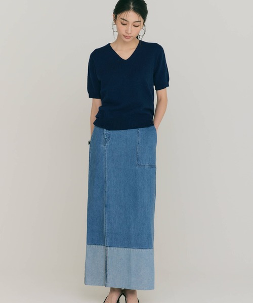 BLUE×PALANG（ブルーパラン）の「SLIT LONG DENIM SKIRT（デニムスカート・レディース・ライトブルー/ダークブルー・MEDIUM/SMALL）」の3枚目の写真