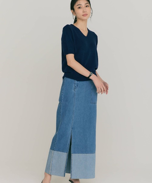 BLUE×PALANG（ブルーパラン）の「SLIT LONG DENIM SKIRT（デニムスカート・レディース・ライトブルー/ダークブルー・MEDIUM/SMALL）」の19枚目の写真