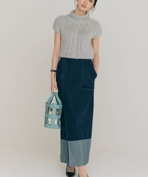 BLUE×PALANG（ブルーパラン）の「SLIT LONG DENIM SKIRT（デニムスカート・レディース・ライトブルー/ダークブルー・MEDIUM/SMALL）」の14枚目の写真
