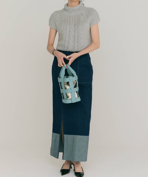 BLUE×PALANG（ブルーパラン）の「SLIT LONG DENIM SKIRT（デニムスカート・レディース・ライトブルー/ダークブルー・MEDIUM/SMALL）」の13枚目の写真